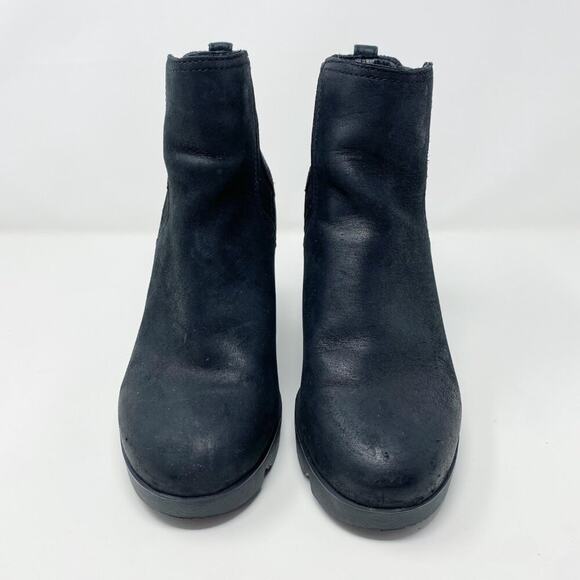 Sorel Black Suede Joan Uptown Chelsea Wedge Boot Pull On Women's Size 8 EUC - Picture 3 of 9